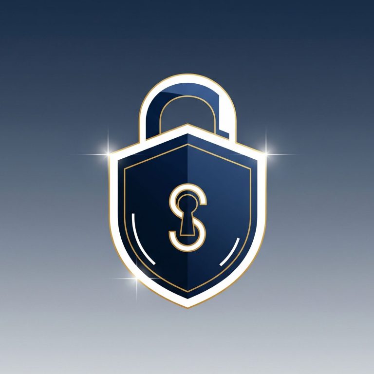 discrecion-seguridad-marbella Icono abstracto de seguridad y discreción con un candado y escudo.